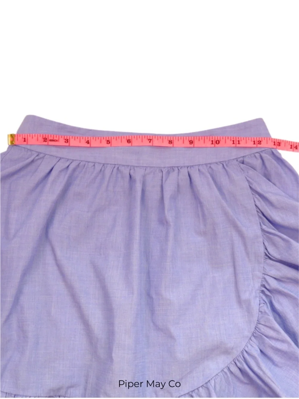 Kate Spade Blue Ruffle Skirt Size 00 Periwinkle Cotton Mini